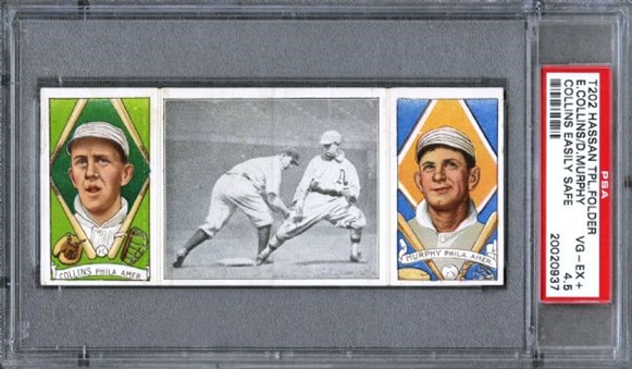 T202 Hassan Triple Folder Collection of Three PSA Graded Cards with Chance and Collins